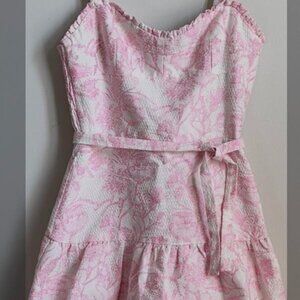 Amanda Uprichard Giacini Romper Pink Toile Brocade Romantic Size XS S